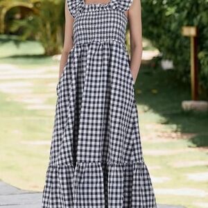 Black and White Gingham Maxi Dress